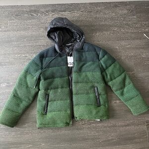 MISSONI Dégradé quilted bouclé-knit hooded down jacket